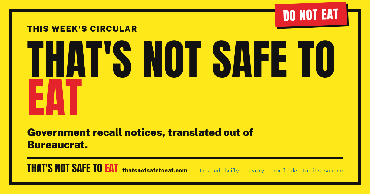 That's Not Safe to Eat site card